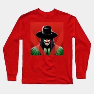 v for vendetta in red Long Sleeve T-Shirt